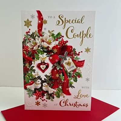 Image of Jonny Javelin Special Couple With Love At Christmas Card Festive Wreath
