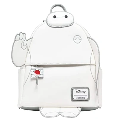 Image of Loungefly Disney Glow in the Dark Talking Baymax Double Strap Shoulder Bag Purse, Multicolor, One Size