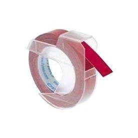 Image of Dymo Embossing Tape 9 mm x 3 m White on Red