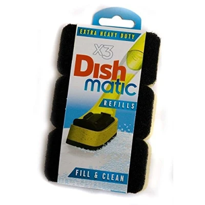 Image of 3 Extra Heavy Duty Dishmatic Black Refill Sponges
