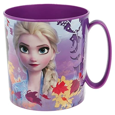 Image of Gold1 Kids Character Licence Mug 350ML Drinking Re Usable Plastic Cup Microwave Safe (Frozen 2 Purple)