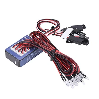 Image of Drfeify RC Car LED Light Set, 12 Lamp Lighting System Kit Simulation Flashing Lights for 1/10 1/8 Truck Crawler Accessory