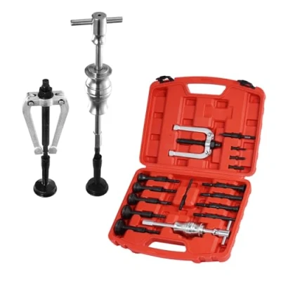 Image of VEVOR Blind Hole Collet Bearing Race and Seal Puller Extractor Kit, Slide Hammer Pilot Insert Inner Internal Removal Tool Set, 10 Adjustable Collects Counterstay, 16 PCS