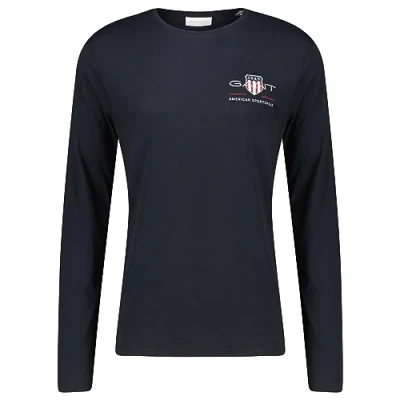 Image of GANT REG Medium Archive Shield Long sleeved top, Men&#039;s, Size: 3XL, Black