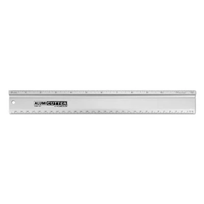 Image of Alumicolor Aluminum Straight Edge for Office, School, Engineering and Framing, Silver, 12&quot;
