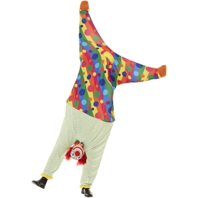 Image of Smiffys Upside Down Clown Costume, Multicoloured All In One, Funny Fancy Dress, Dress Up Costumes