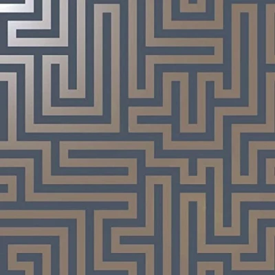 Image of Holden Decor Glistening Maze Navy Wallpaper Dark Blue (12913)