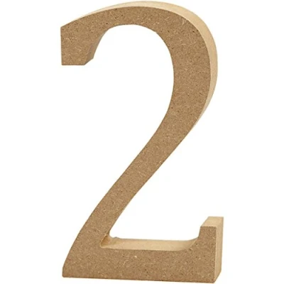Image of Creativ&quot;2&quot; MDF Number, Brown, 13 x 2 cm