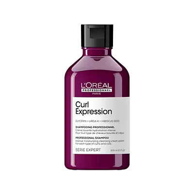 Image of L&#039;Oréal Professionnel Moisturising &amp; Hydrating Shampoo, For Curly Coily Hair, With Glycerin, Urea H and Hibiscus Seed Extract, Serie Expert Curl Expression, 300 ml
