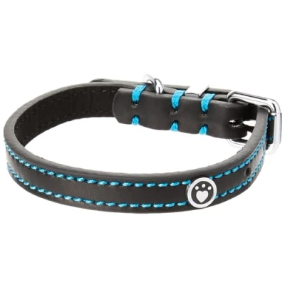 Image of Rosewood Luxury Leather Dog Collar, 10 14 inch, Black