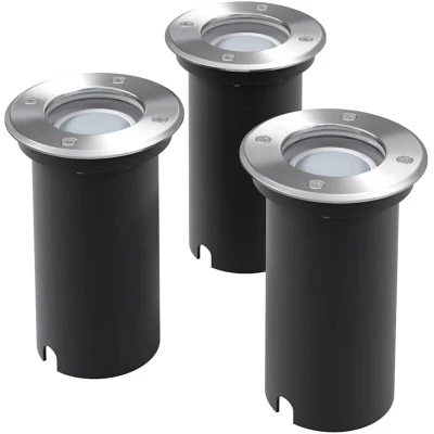Image of vidaXL Outdoor LED Ground Lights 3 pcs Round
