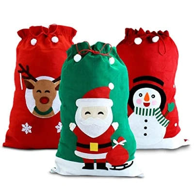 Image of eBuyGB Felt Christmas Santa Sack, Red