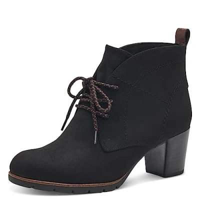 Image of MARCO TOZZI Women&#039;s 2 25107 41 Lace Boot Heel, Black Comb, 3.5