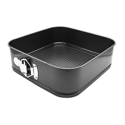 Image of Abcsea 1 Piece Square Springform Cake Tin, Pudding Pan, Tins for Baking Non Stick, Bake Tin Cake, Pans Cakes, PFOA free, Robust mm Carbon Steel, 24 cm