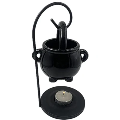 Image of Eayoly Hanging Cauldron Oil Burner, Witch Craft Wax Warmer Fragrance Melts Burner Home Tea Light Holder Aromatherapy Ornament Room Decoration