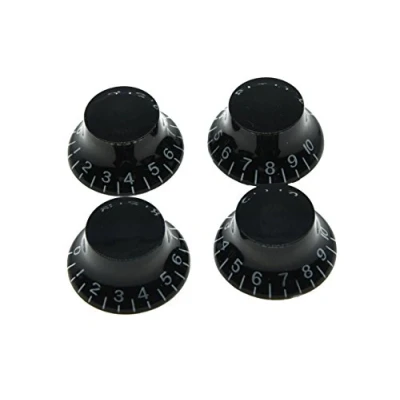 Image of Dopro 4pcs Black w/White Number LP Guitar Bell Knobs Top Hat for Les Paul