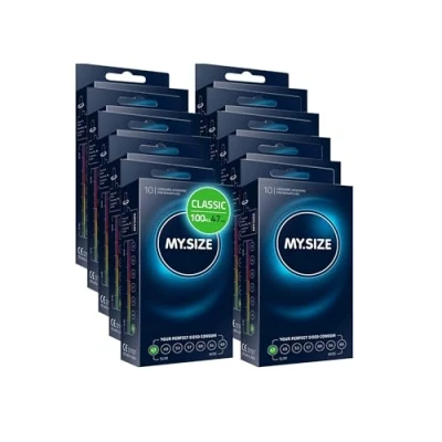 Image of MY.SIZE Classic Condoms Size 1 I 47 mm Width 100 Pieces Maxi Pack Premium Extra Thin True to Touch Gossamer 0.07 Wall Thickness Vegan for Men