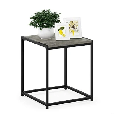Image of Furinno Camnus Modern Living End Table, Side Nightstand, French Oak Grey