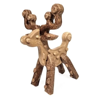 Image of Veggie Burst 3D Reindeer Festive Small Animal Treat By Rosewood Cupid &amp; Comet Suitable for Hamsters, Gerbils, Mice, Rats, Rabbits, and Guinea Pigs