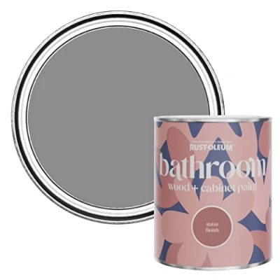 Image of Rust Oleum Purple Moisture Resistant Bathroom Wood and Cabinet Paint in Satin Finish Iris 750ml
