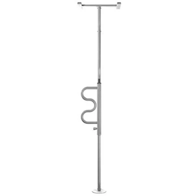 Image of NRS Healthcare Floor to Ceiling Security Pole with Grab Bar White Finish