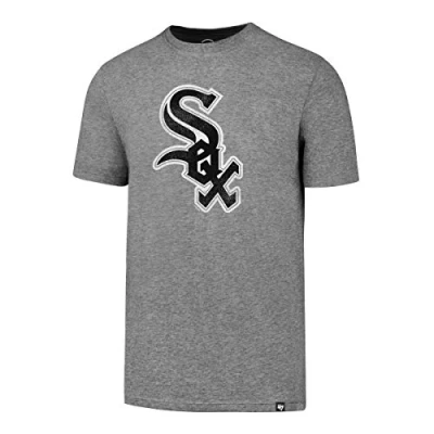 Image of &#039;47 MLB Chicago White Sox Knockaround Club Tee 70% Cotton 30% Polyester Crew Neck Distressed Style Print Size S Slate Grey