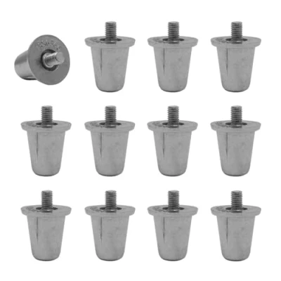 Image of 55 Sport Aluminium Replacement Rugby Studs 16 Pack (18mm) Silver