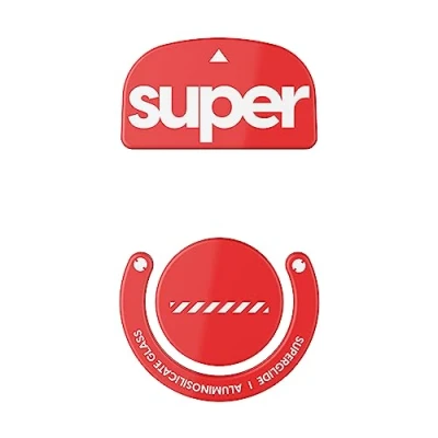 Image of Superglide2 New Controllable Speed Surface Fastest and Smoothest Mouse Feet Made with Ultra Strong Glass Smooth Durable Sole for Logitech G Pro X Superlight [Red]