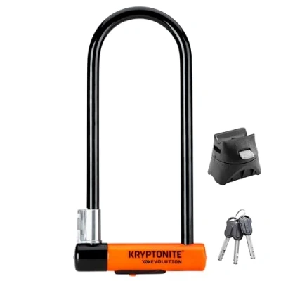 Image of Kryptonite Evolution Long Shackle U Lock with Flexframe Bracket Sold Secure Gold