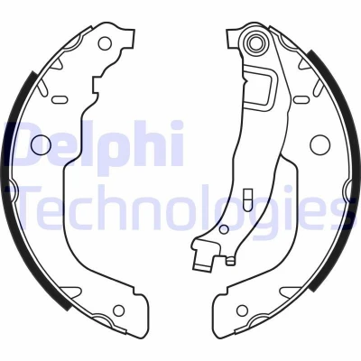 Image of 1619229680, 4241N3 Brake Shoes DELPHI LS2000 229mm 42mm PEUGEOT: 207 Hatchback, 208 I SW, BMW: 3 Saloon, CITROËN: C3 II, DS3 Hatchback