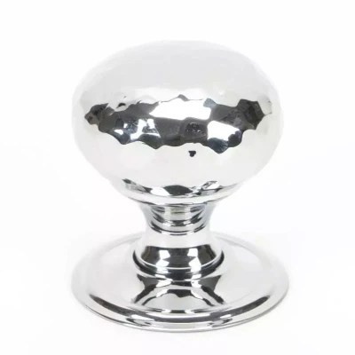 Image of From the Anvil Polished Chrome Hammered Mushroom Cabinet Knob 32mm