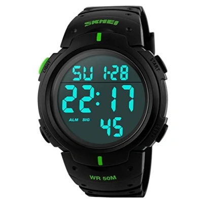 Image of CakCity Mens Digital Sports Watch LED Screen Large Face Military Watches for Men Waterproof Casual Luminous Stopwatch Alarm Simple Army