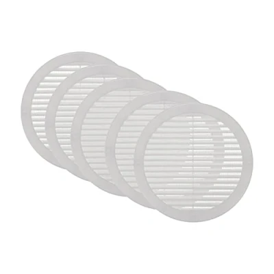 Image of Vent Systems ø200 mm / 8&#039;&#039; Inch White Soffit Cover Pack of 5 Round Air Louver Grille Built in Insect Screen HVAC Vents for Bathroom, Home Office, Kitchen