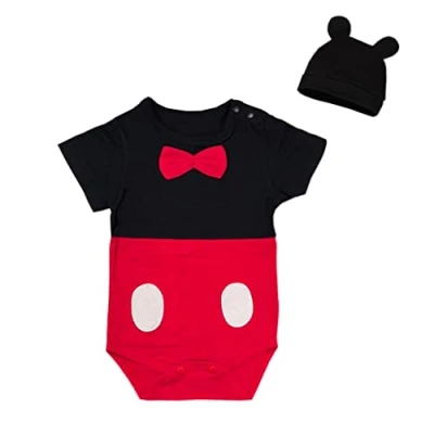 Image of Lito Angels Baby Boys Mickey Mouse Costume Fancy Dress Up Romper Bodysuit with Ears Hat Cap Age 3 6 Months