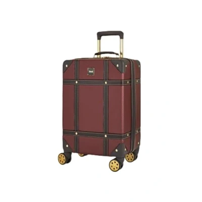 Image of Infinity Leather Burgundy Cabin Suitcase 55 x 35 22 cm Lightweight Hard Shell Luggage Suitable for Easyjet, Ryaniar, Jet 2 Paid Carry on