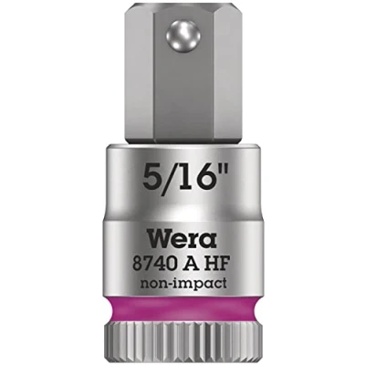 Image of Wera 8740 A HF Zyklop In Hex Plus holding function bit socket, 1/4&quot; drive, 5/16&quot;x28mm, 05003389001
