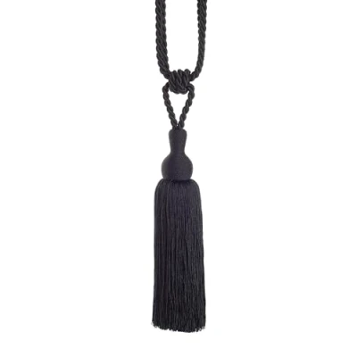 Image of Swish Tangiers Svelte Tasseled Curtain Tie Back, Black