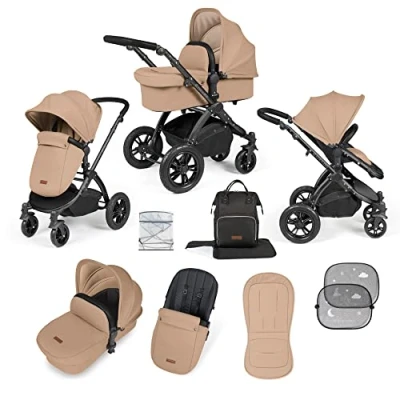 Image of Ickle Bubba Stomp Luxe 2 in 1 Pushchair Black/Desert/Black