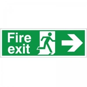 Image of Fire Exit Arrow Right Sign 300mm x 100mm Self Adhesive
