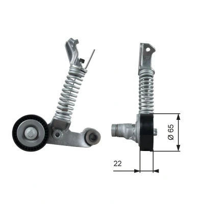 Image of 6512000570, 6512002400, A6512000570, A6512002400 Tensioner Pulley GATES T39373 PowerGrip MERCEDES BENZ: A Class, B CLA Coupe
