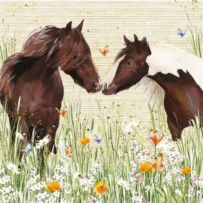 Image of Nigel Quiney Blank Card for Women General Female Two Horses with Foil Details Eco Friendly and Recyclable