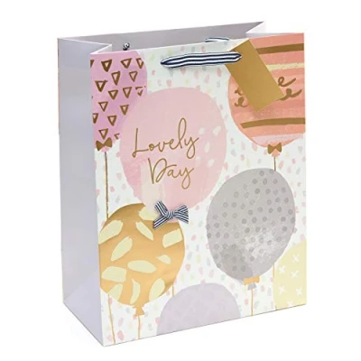 Image of UK Greetings Large Birthday Gift Bag for Her/Friend Gold Foil Balloon Design