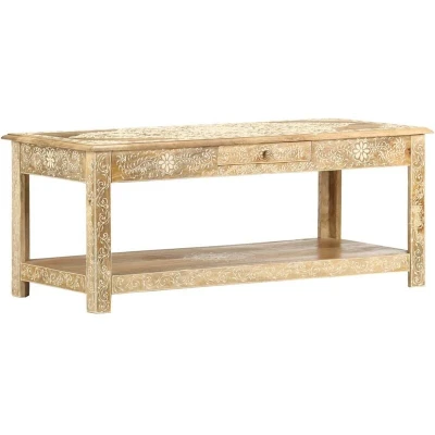 Image of vidaXL Coffee Table 110x50x45 cm Hand Painted Solid Mango Wood