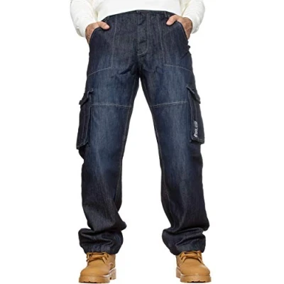 Image of BRAND KRUZE KZ118 Mens Combat Jeans DSW 46S Dark Stonewash