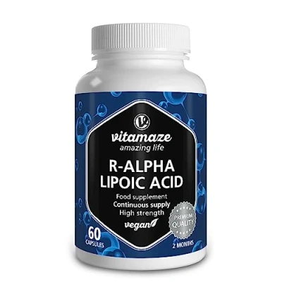 Image of Alpha Lipoic Acid High Strength 60 Vegan Capsules, 2 Months Supply ALA Natural Antioxidant 200mg Food Supplement Without Unnecessary Additives