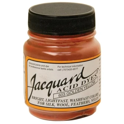 Image of Jacquard Acid Dye for Wool, Silk and Other Protein Fibers, 1/2 Ounce Jar, Concentrated Powder, Golden Yellow 603