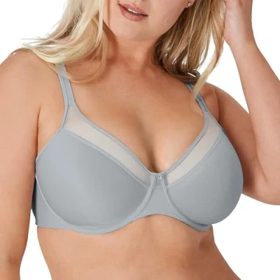 Image of Bali Women&#039;s One Smooth U Ultra Light Illusion Neckline Underwire Bra, Crystal Grey, 38B