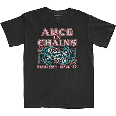 Image of Alice in Chains Totem Fish Official Tee T Shirt Mens Unisex (Medium) Black