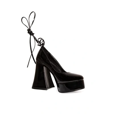 Image of LAMODA Women&#039;s Lost Queen Court Shoe, Black Patent, 6 UK