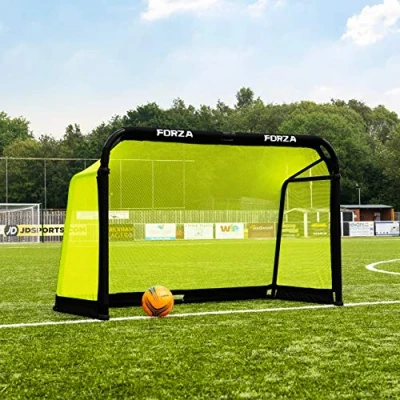 Image of FORZA Aluminium POD Football Goal Fold Away &amp; Freestanding Target Goals Carry Bag Included [9 Colours 3 Size Options] (Yellow, 5ft x 3ft)